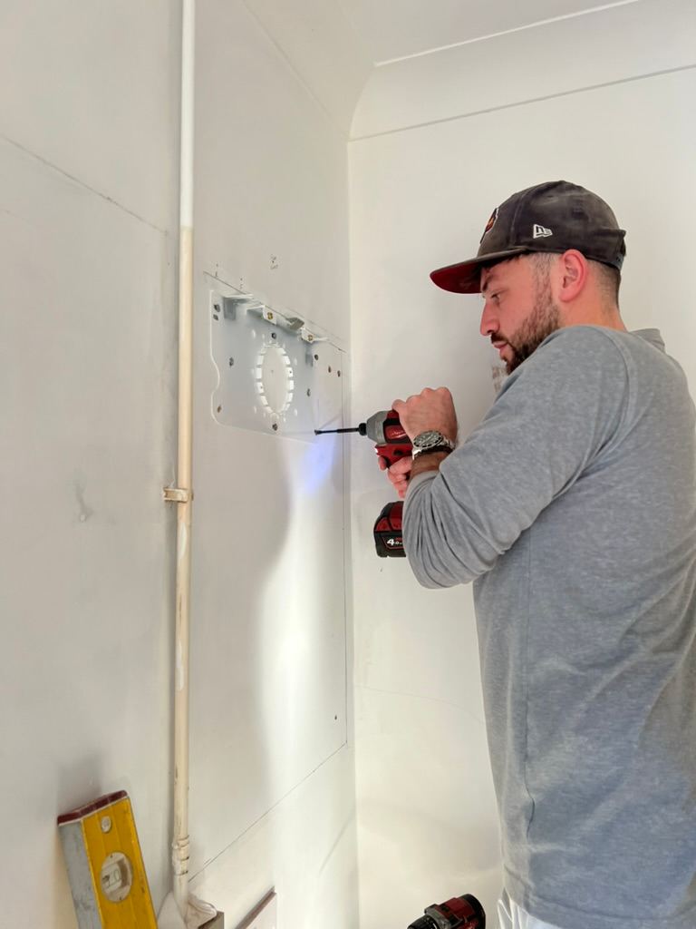 Fitting a concealed shower valve in a newly boarded bathroom
